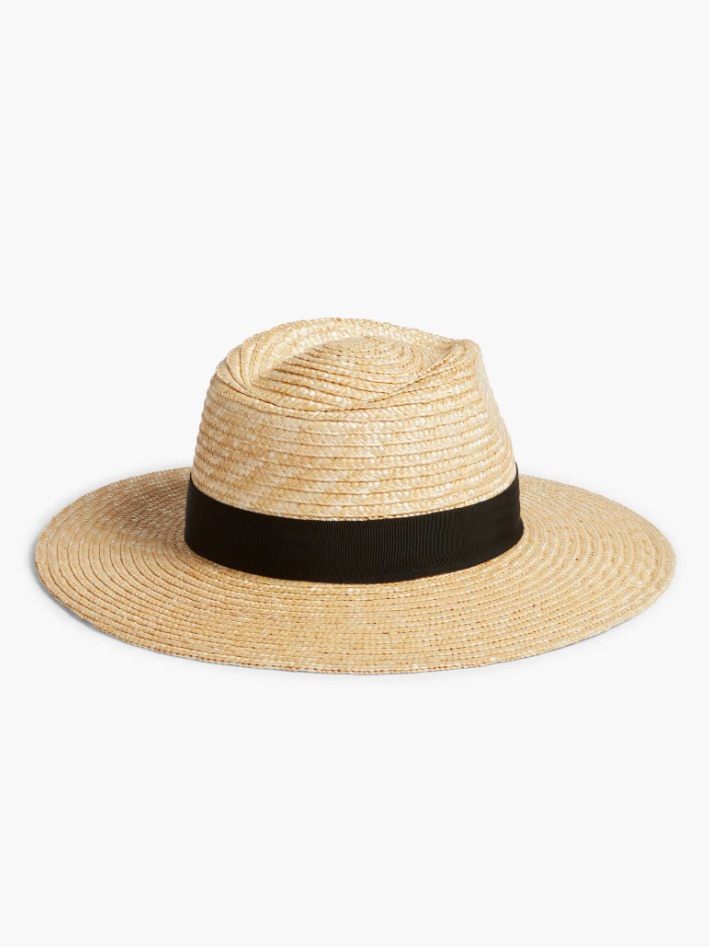 Brixton Natural Straw Fedora With Black Band